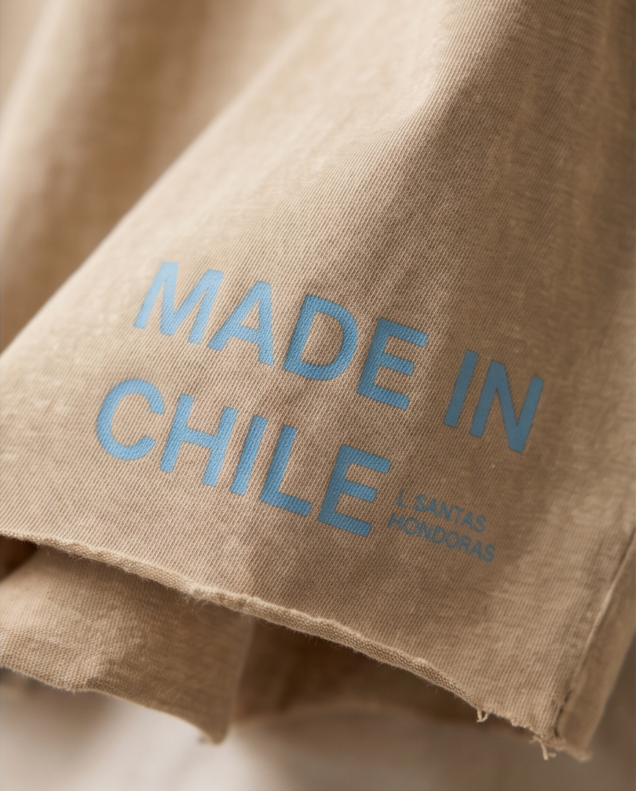 POLERA CROP SP ACID BEIGE - MADE IN CHILE CELESTE