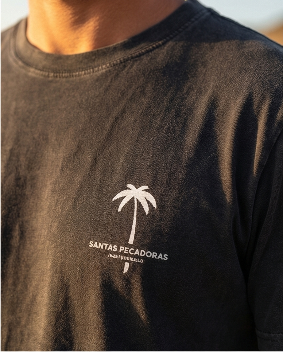 Polera Acid Santas Pecadoras Palmera unisex