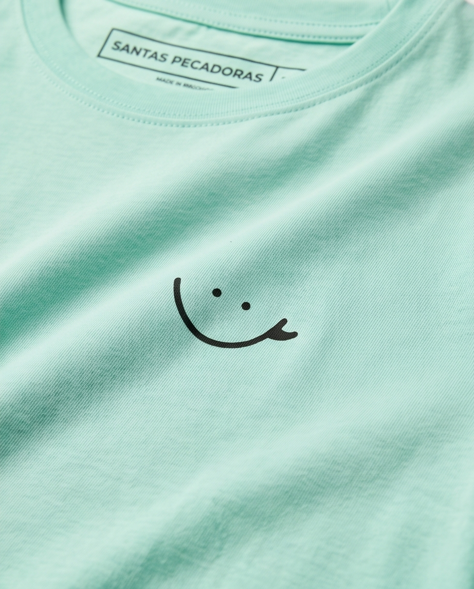 POLERA SP CELESTE - SMILE NEGRO