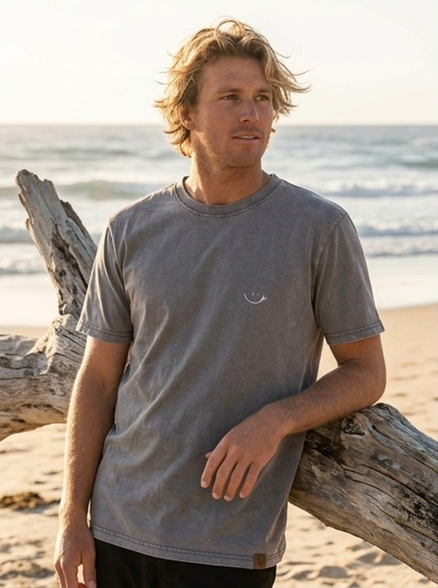 POLERA SP ACID GRIS - SMILE BLANCO
