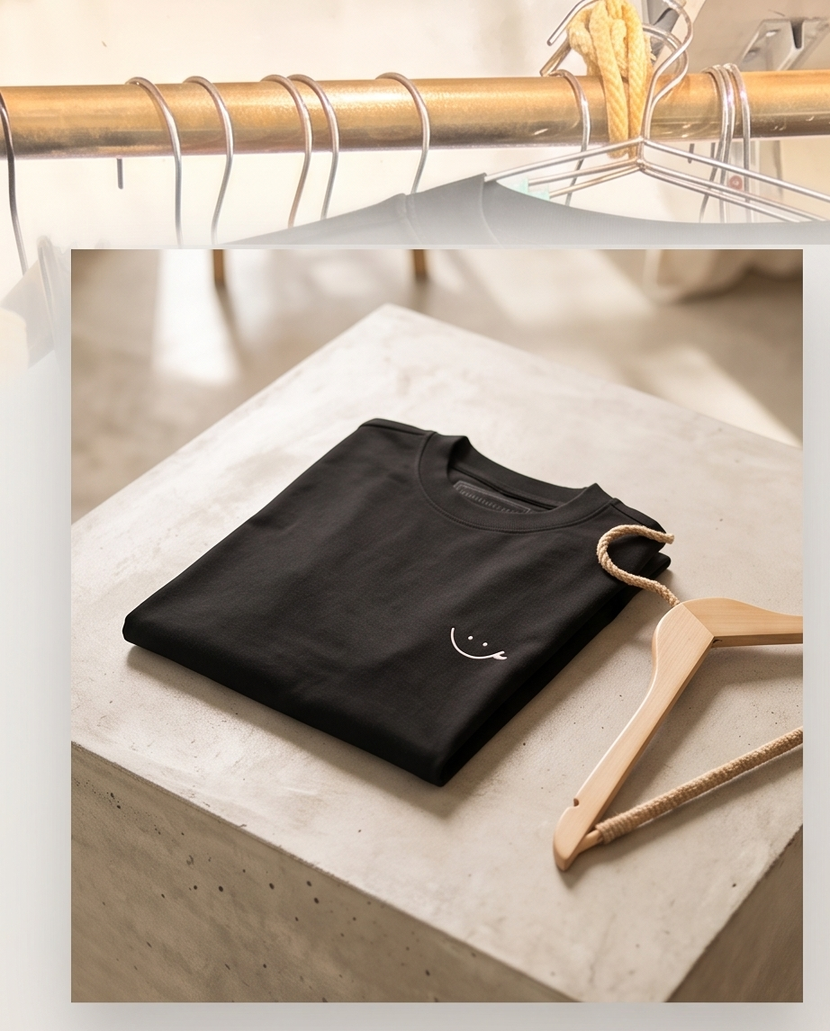 POLERA SP NEGRO - SMILE BLANCO