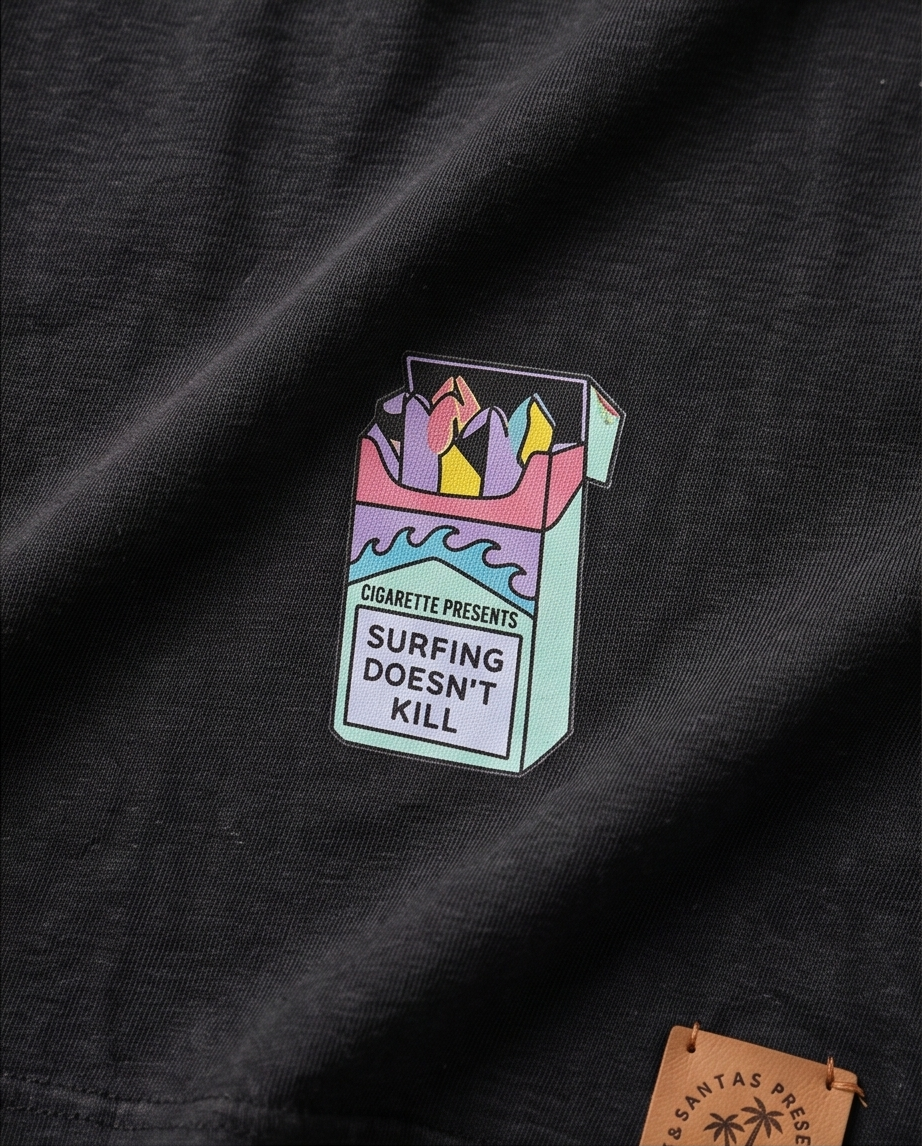 POLERA CROP SP ACID NEGRO - CAJETILLA TABLAS
