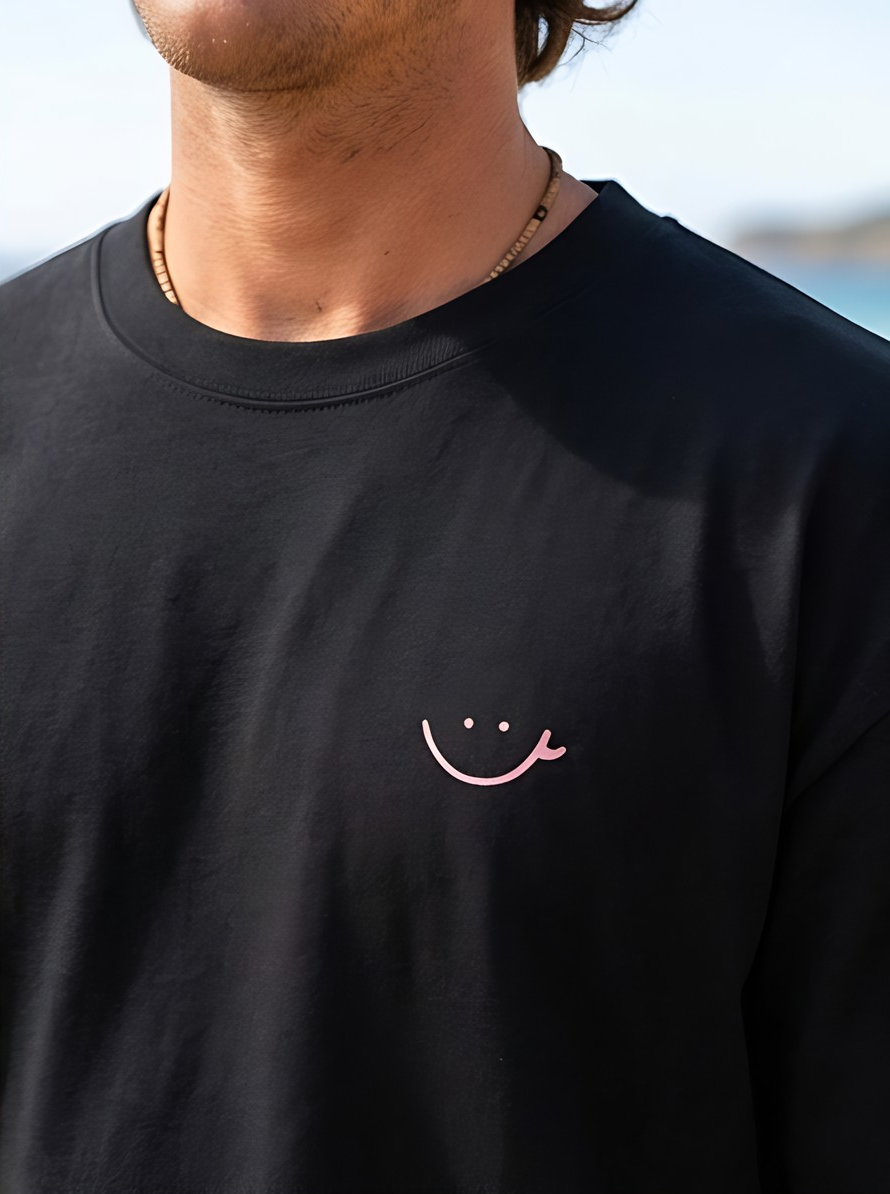 POLERA SP NEGRO - SMILE ROSA