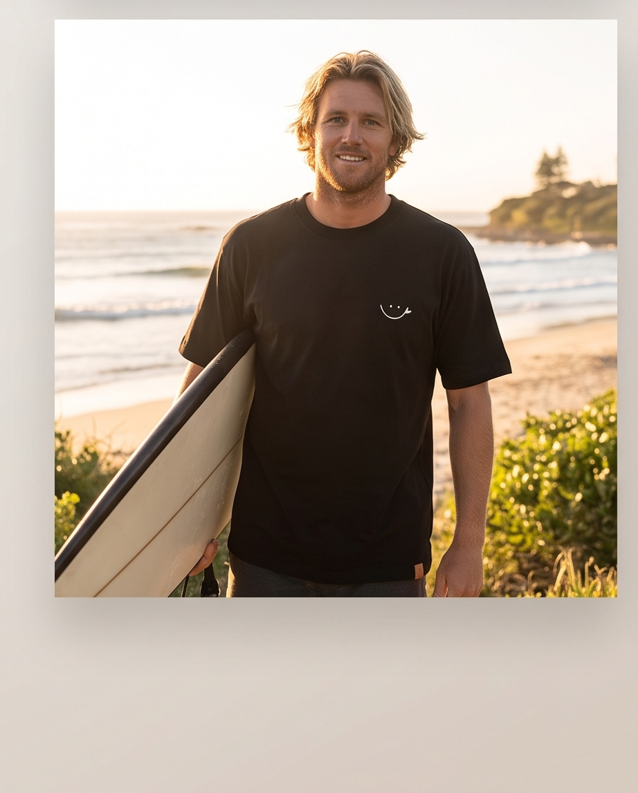 POLERA SP NEGRO - SMILE BLANCO