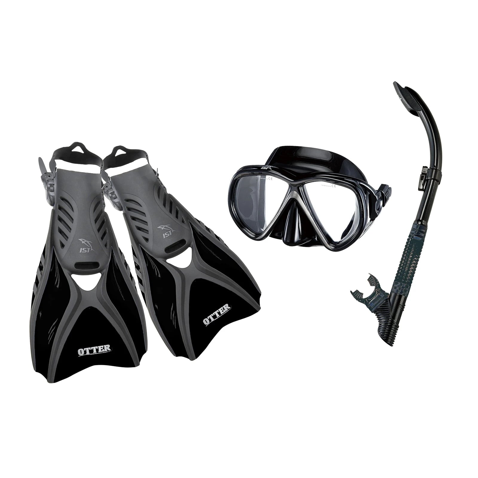Set Mascara Snorkel Aleta Ist Negro