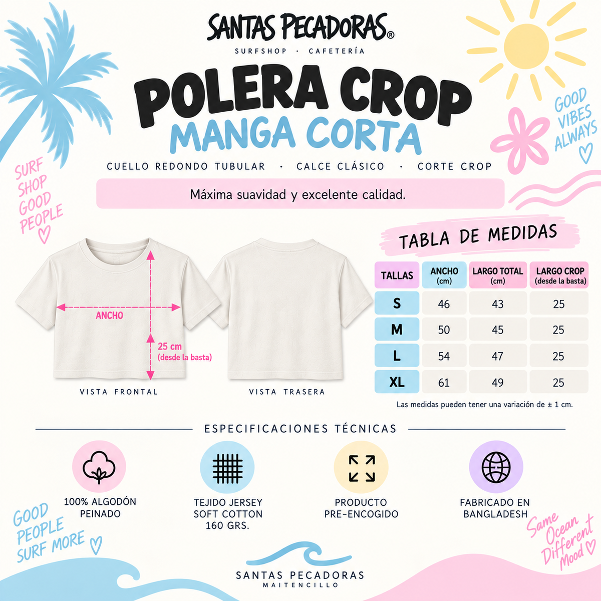 POLERA CROP SP ROSA - SMILE VIOLETA