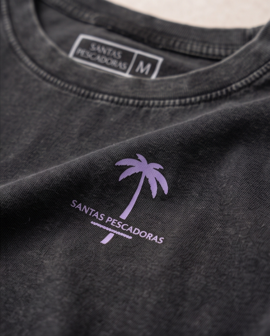 POLERA CROP SP ACID NEGRO - PALMERA VIOLETA