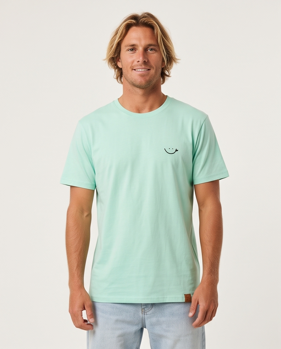 POLERA SP CELESTE - SMILE NEGRO