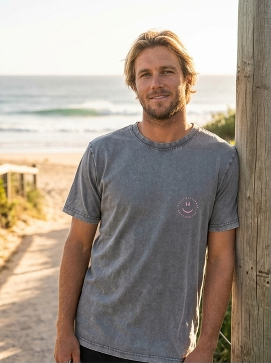 POLERA SP ACID GRIS - SMILE CIRCULAR ROSA