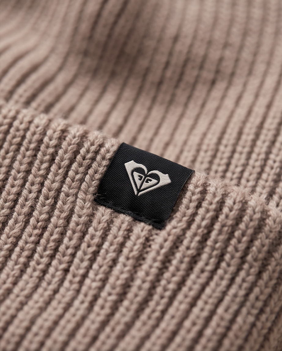 Daily Rib Heart Beanie Roxy taupe rosa