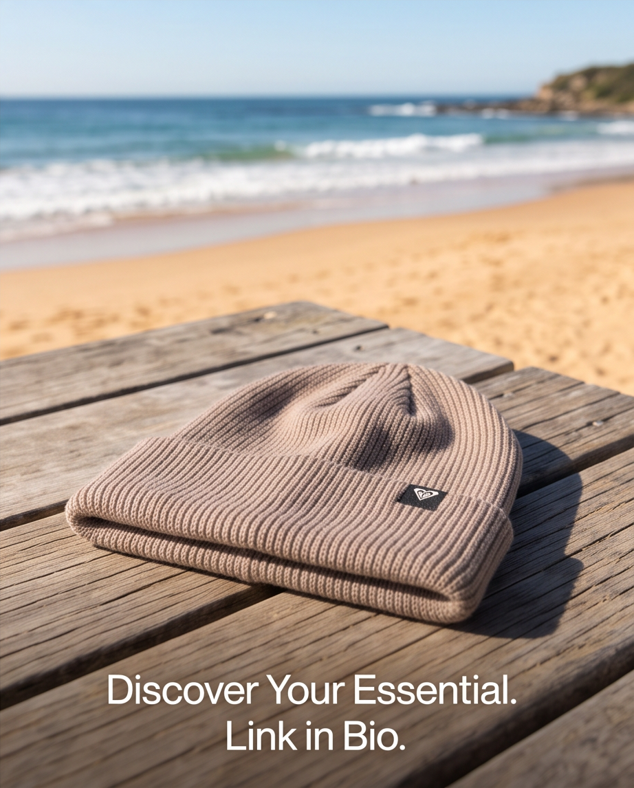 Daily Rib Heart Beanie Roxy taupe rosa
