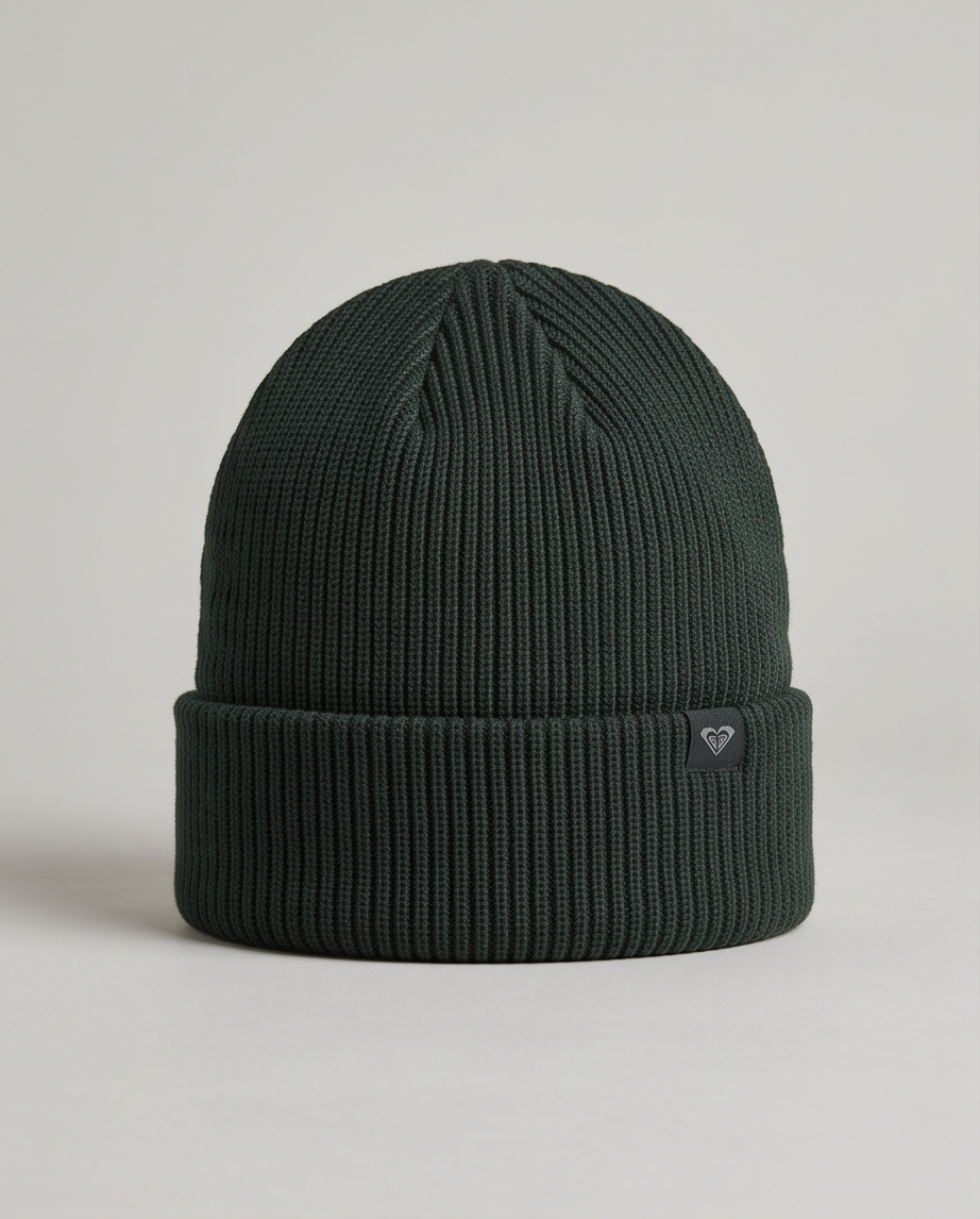 Daily Rib Heart Beanie Roxy gris petroleo