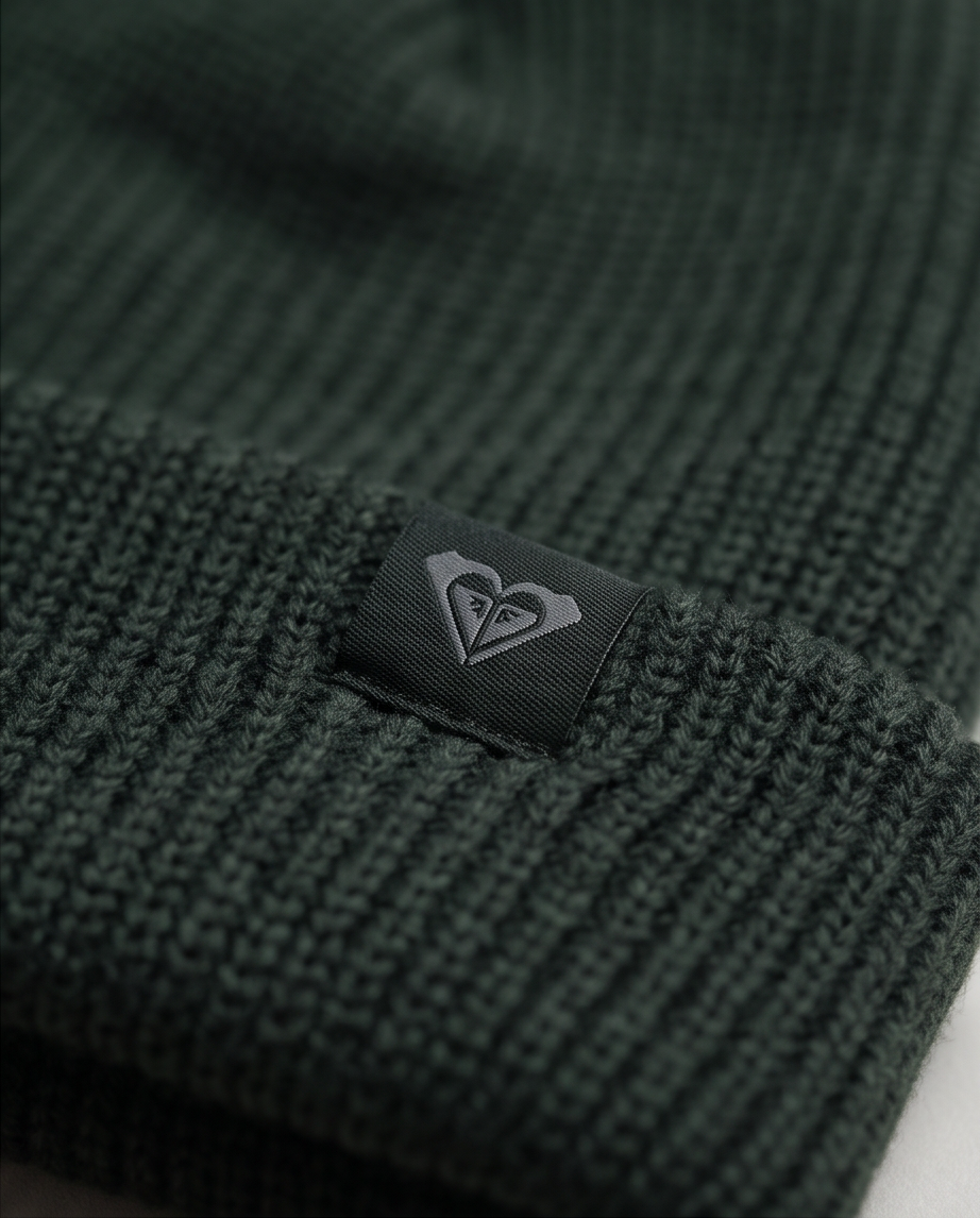 Daily Rib Heart Beanie Roxy gris petroleo