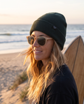 Daily Rib Heart Beanie Roxy gris petroleo