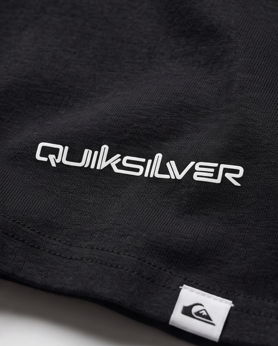 Black Quiksilver Logo Blanco