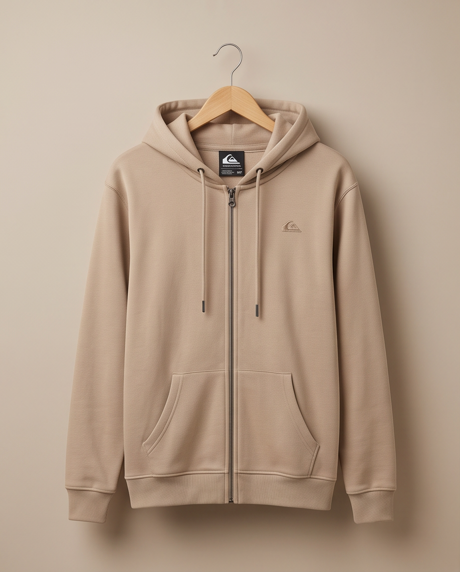 Essential Zip Hoodie Quiksilver BEIGE