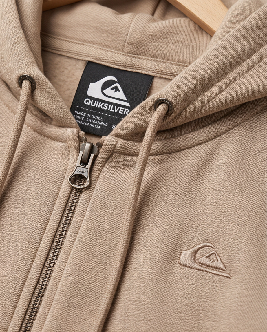 Essential Zip Hoodie Quiksilver BEIGE