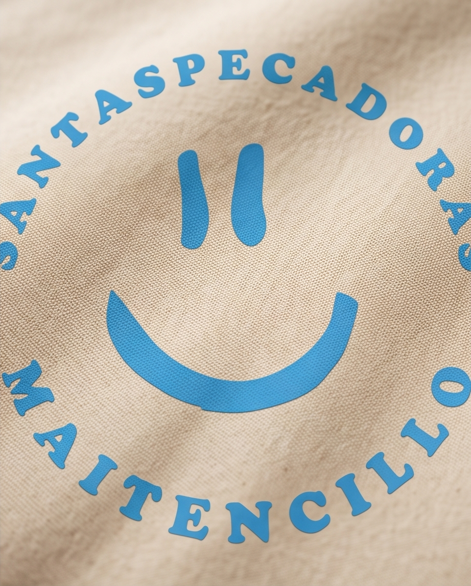 Tote Bag Santas Pecadoras – Algodón Orgánico smile celeste
