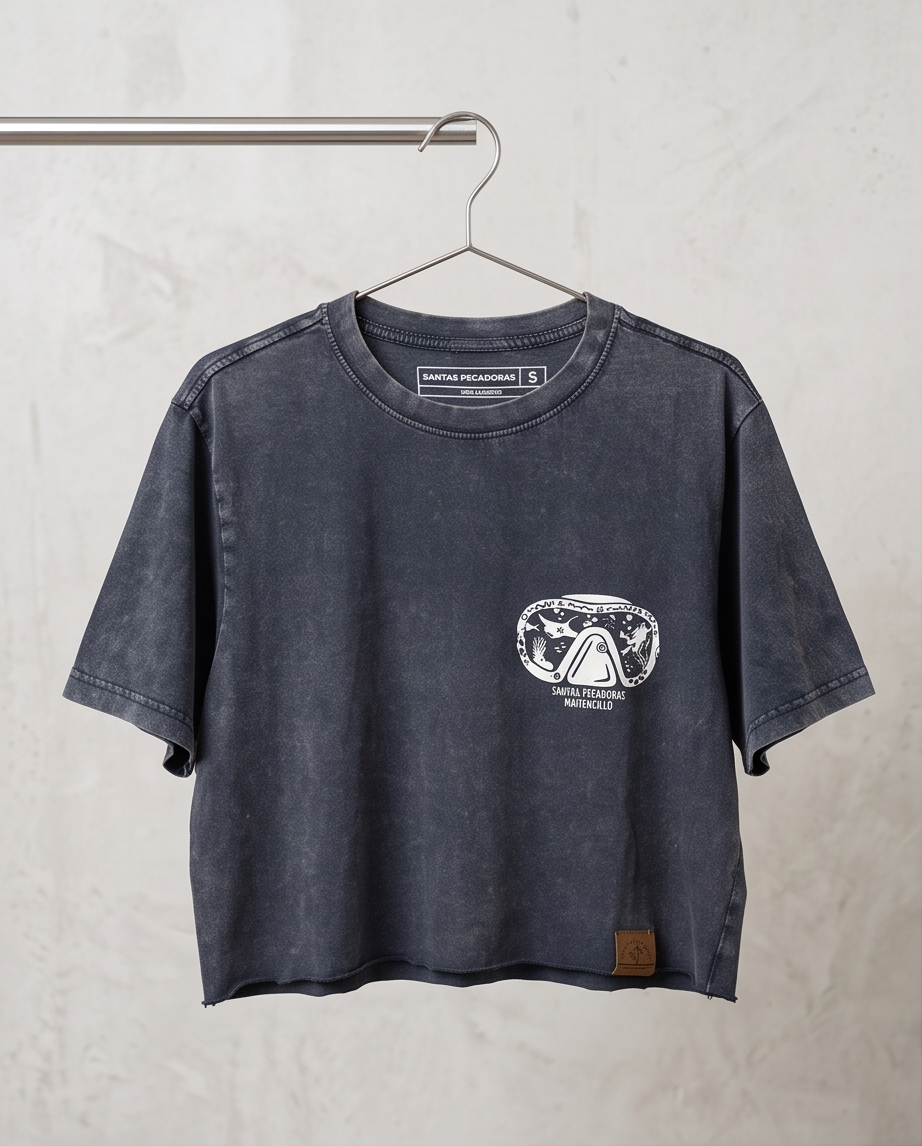 POLERA CROP SP ACID NEGRO - BUCEO