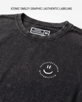POLERA CROP SP ACID NEGRO - SMILE CIRCULAR BLANCO