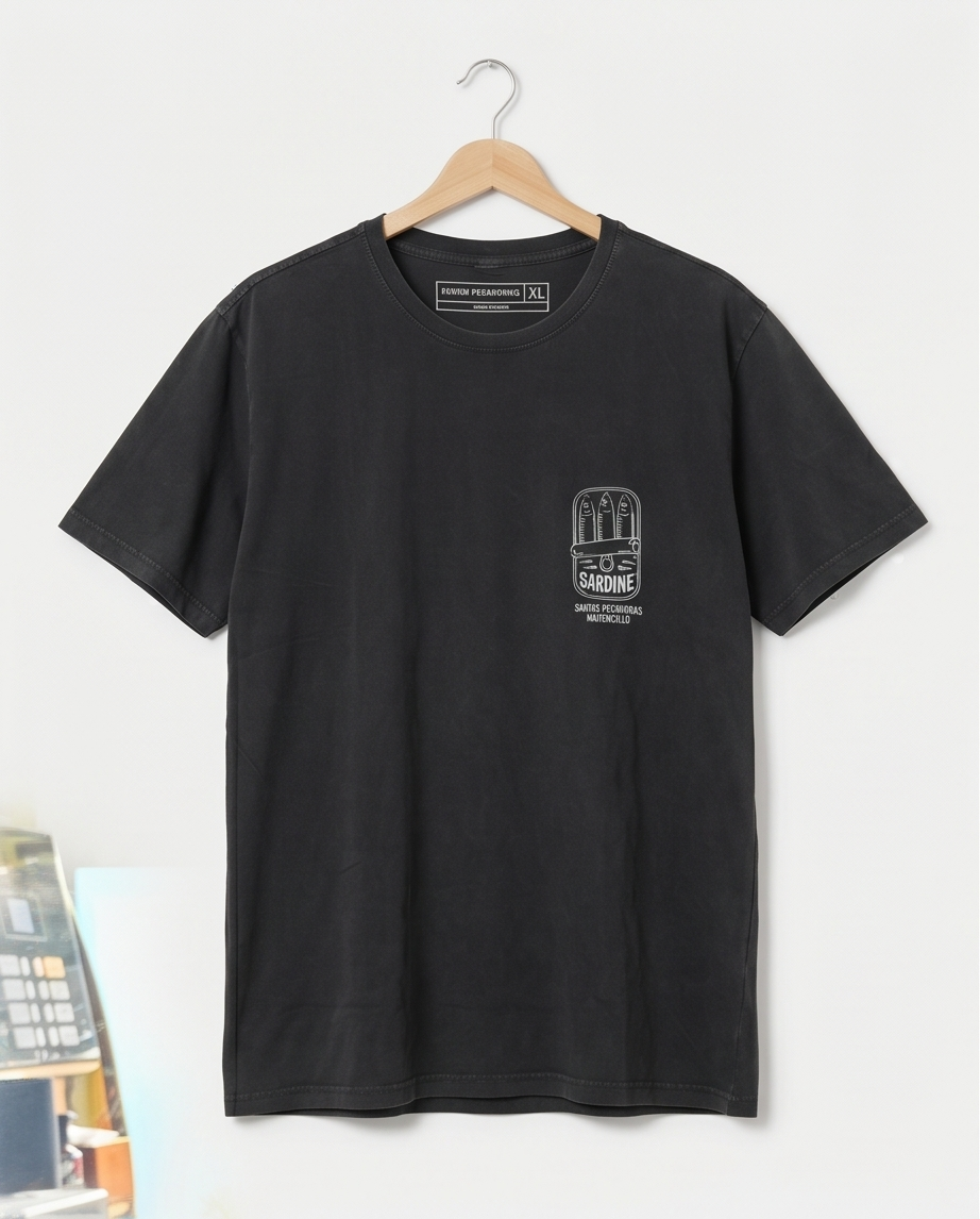 Polera Acid Santas Pecadoras Sirena Gris