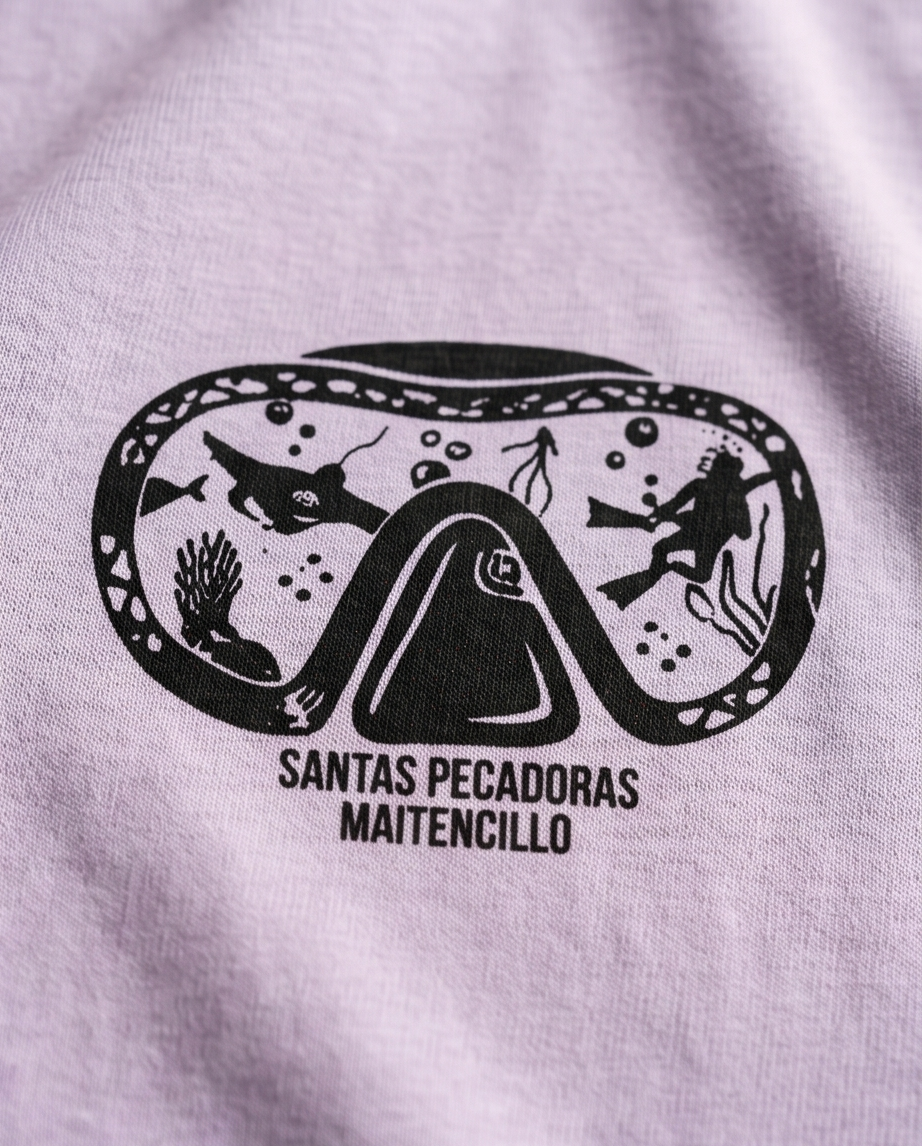 Polera Acid Santas Pecadoras Sirena Gris (Copia)