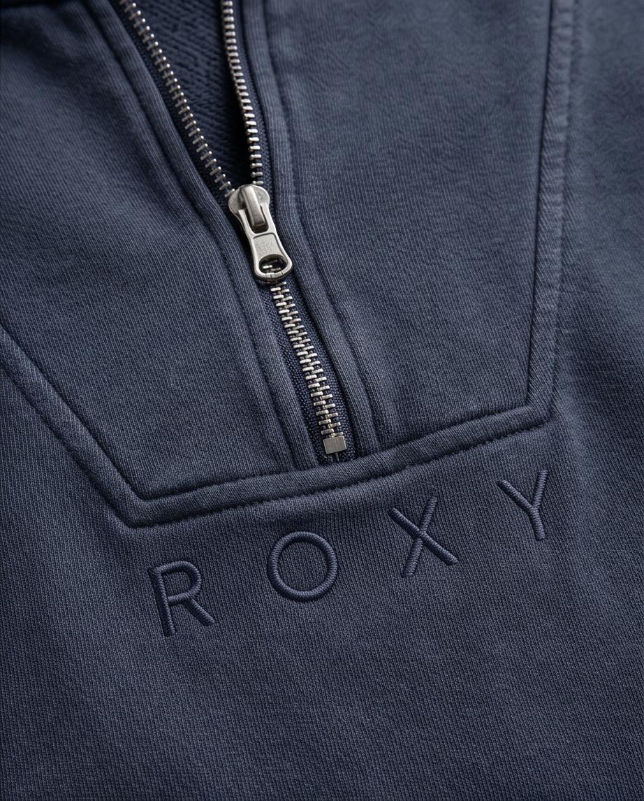 Boxy Half Zip Hoodie Black