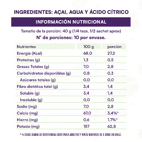 Pulpa de açaí puro