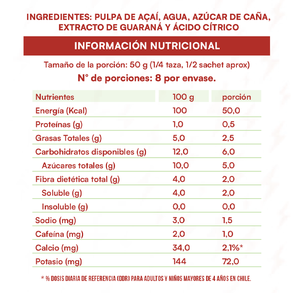 Pulpa de açaí con guaraná