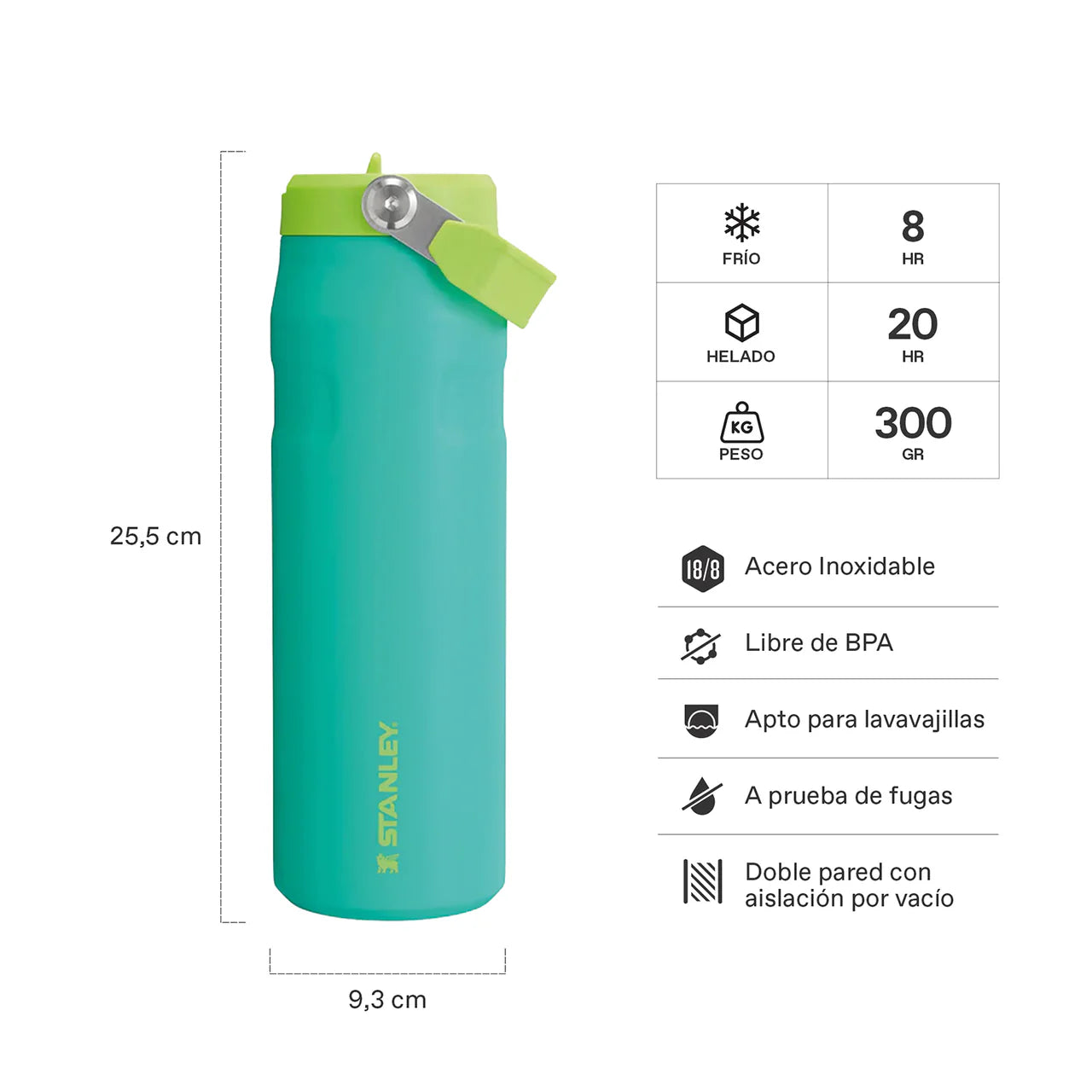 Botella Térmica Stanley Flip Straw Aerolight Tropical Teal | 710 ml
