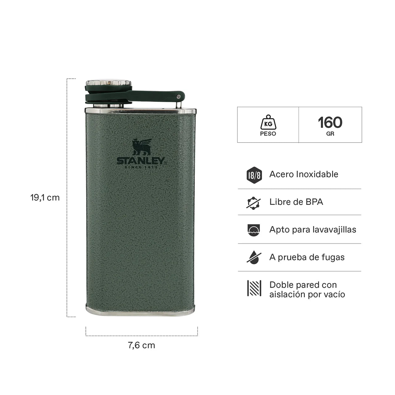 Petaca Stanley Classic Verde | 236 ml