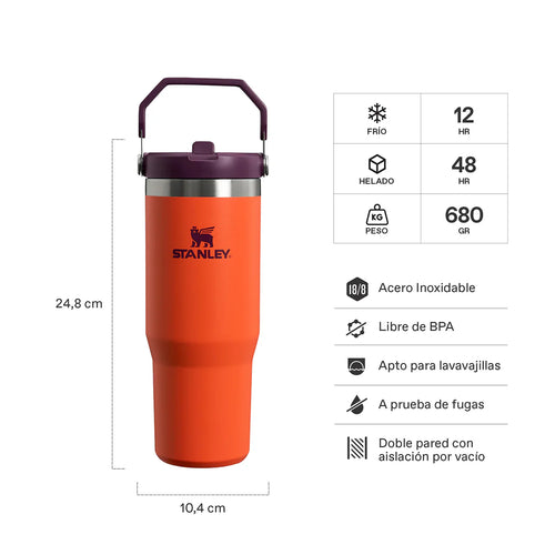Botella Térmica Stanley Flip Straw Tigerlily Plum | 887 ml