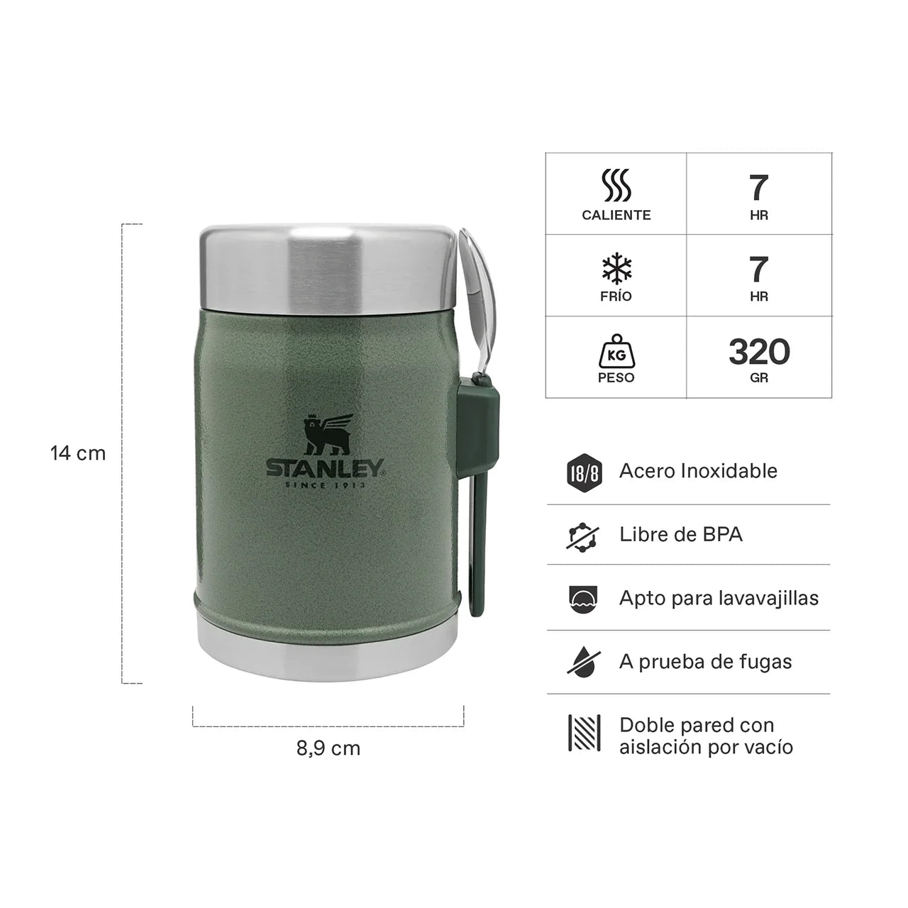Termo Comida Stanley Classic Verde | 414 ml