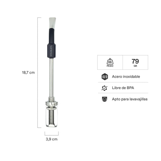 BOMBILLA PARA MATE SPRING NEGRO STANLEY