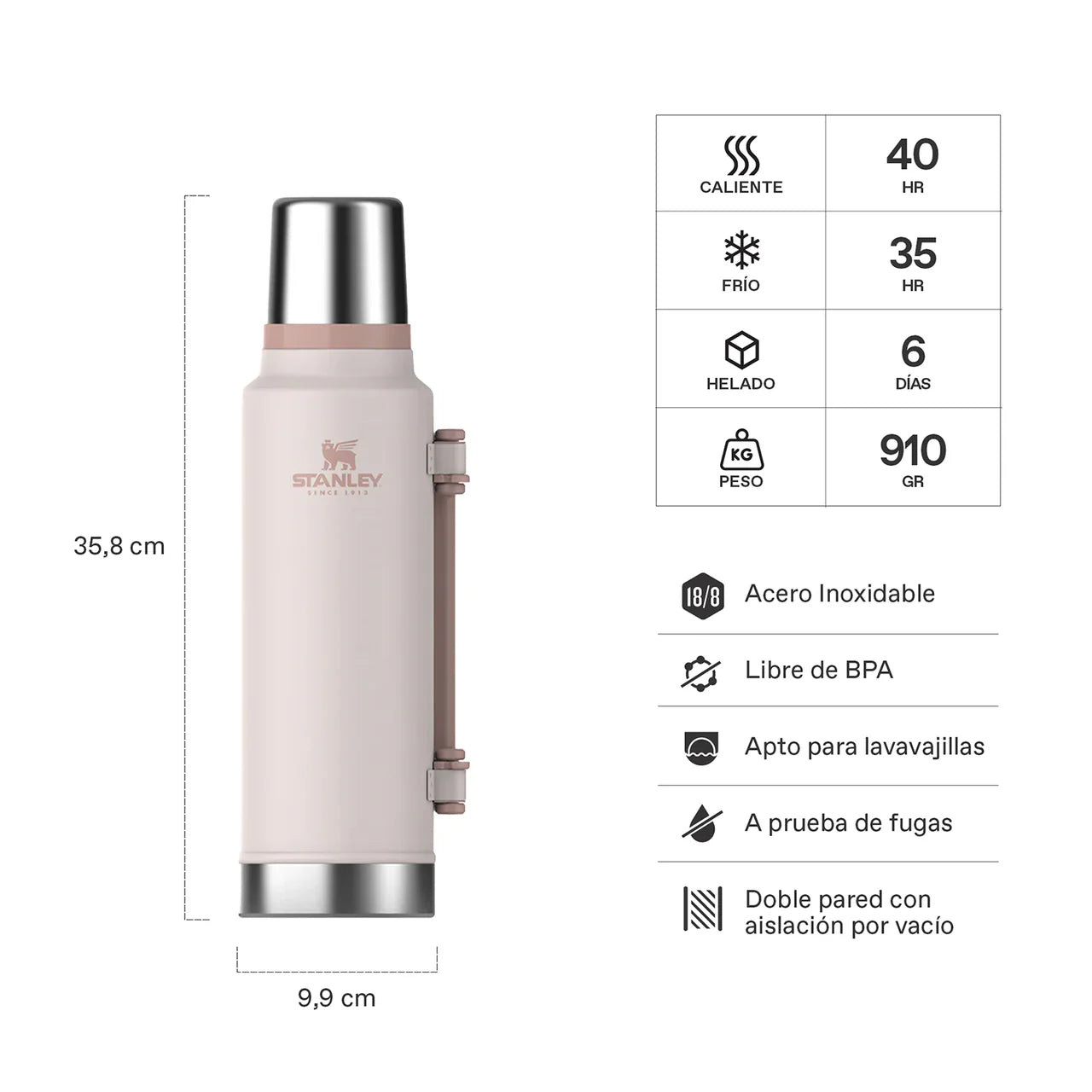 Termo Stanley Classic Rosa Palo | 1.4 lt