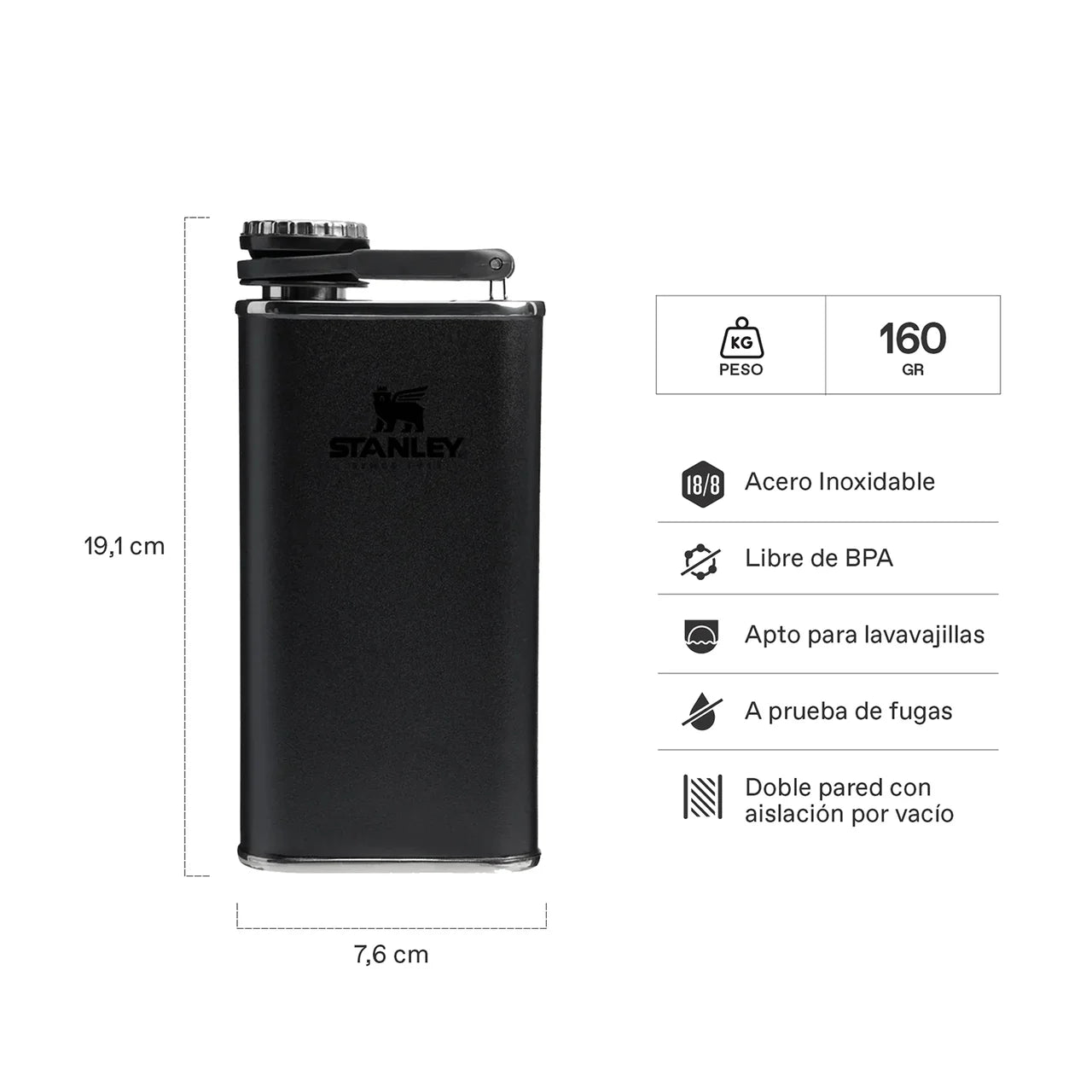 Petaca Stanley Classic Black 2.0 | 236 ml