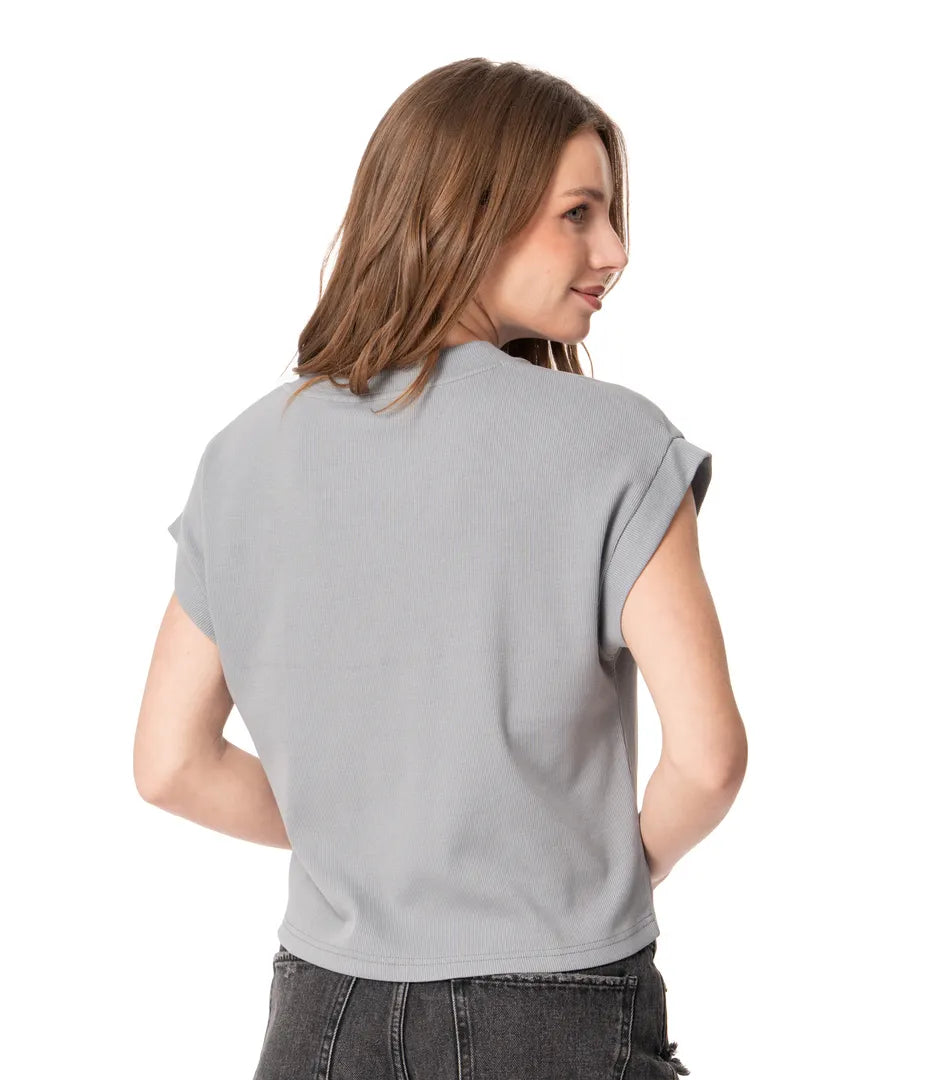 Polera Bambu Mujer Gris